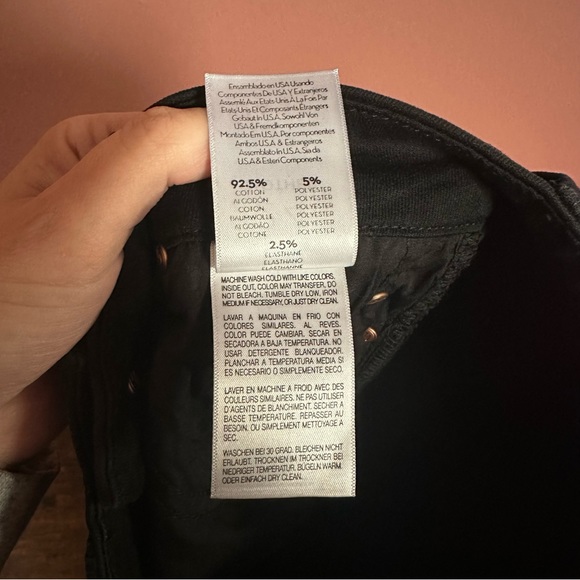 NWT Mother The Looker Ankle Fray in color guilty as sin distressed black jean 24 - Picture 6 of 13